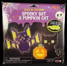 Glow in the Dark - Spooky Bat & Pumpkin Cat - Heat & Fuse Melty Beads