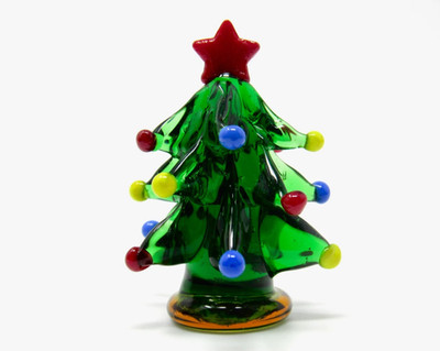 Erhabene italienische Murano Glas Kunst Glas Weihnachtsbaum Figur 6