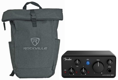 Fender AudioBox Go Compact USB-C 2x2 Audio Recording Interface+Laptop Backback