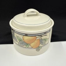 Mikasa Intaglio Garden Harvest CAC29 (1) Sugar Bowl & Lid Stoneware •PRISTINE•