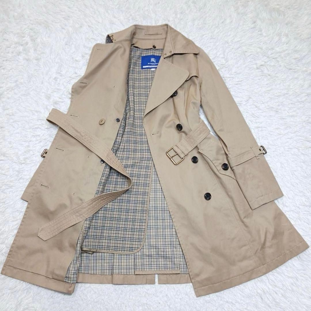 Vintage Burberry Blue Label Trench Coat Nova Check US S Japan thumbnail 16