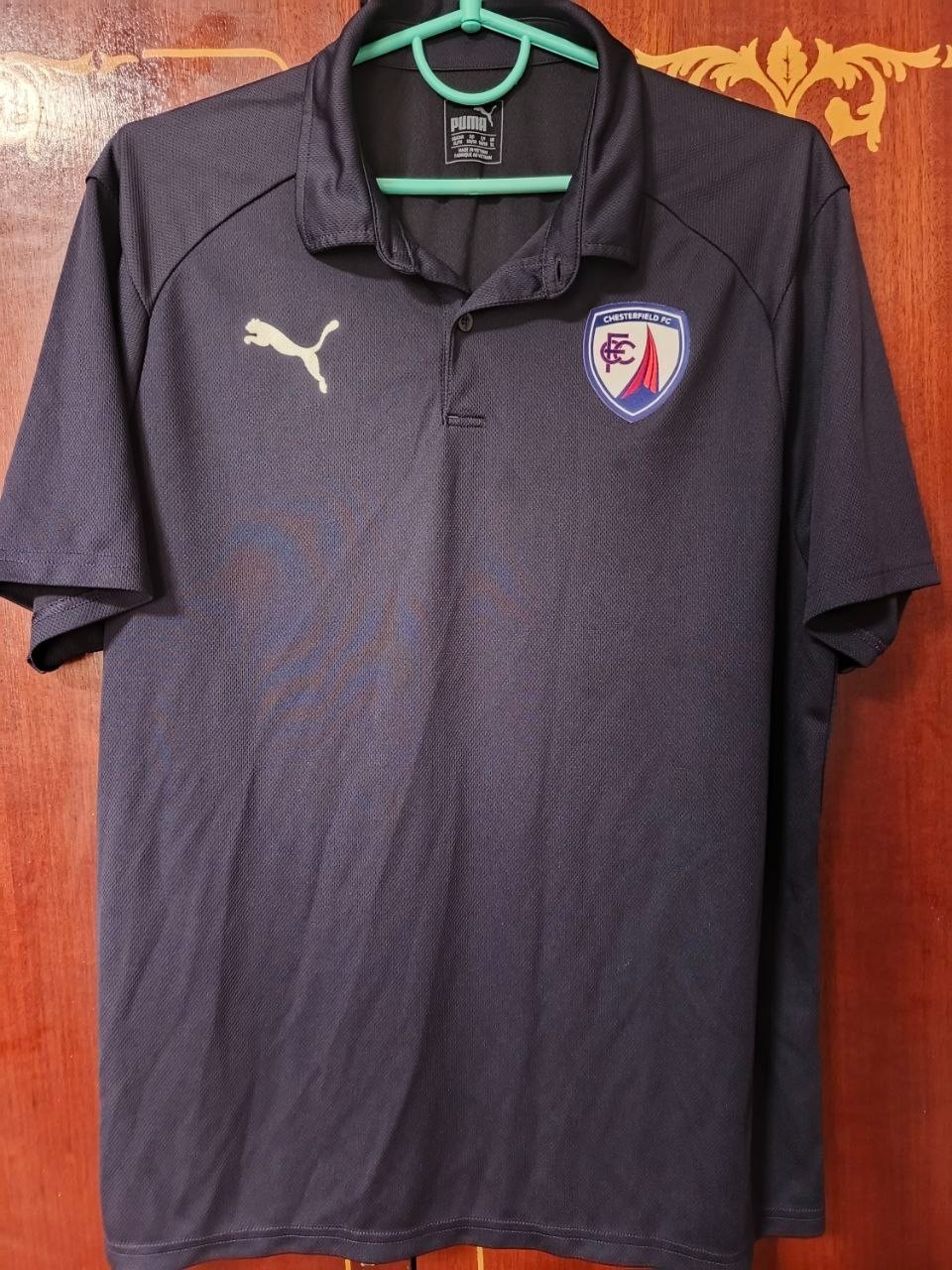 Chesterfield FC Puma Navy Blue Football Training Polo Shirt Jersey Men’s Size XL
