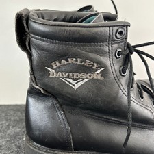 Vintage 90s Harley-Davidson Men's 8 Black Leather Motorcycle Lace-Up Boots