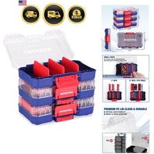 Small Parts Organizer Storage Box with Removable Dividers 3 Pack