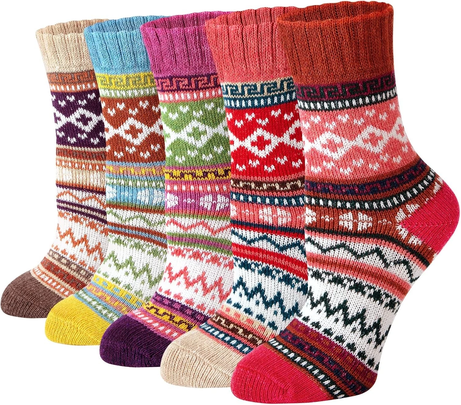 Loritta Wool Socks for Women Warm Winter Knit Large, Vintage Design