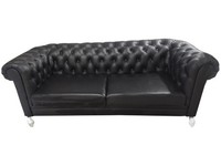 Chesterfield Sofa 3 Sitzer Couch Ledersofa Couchen Schwarz Sofas Neu