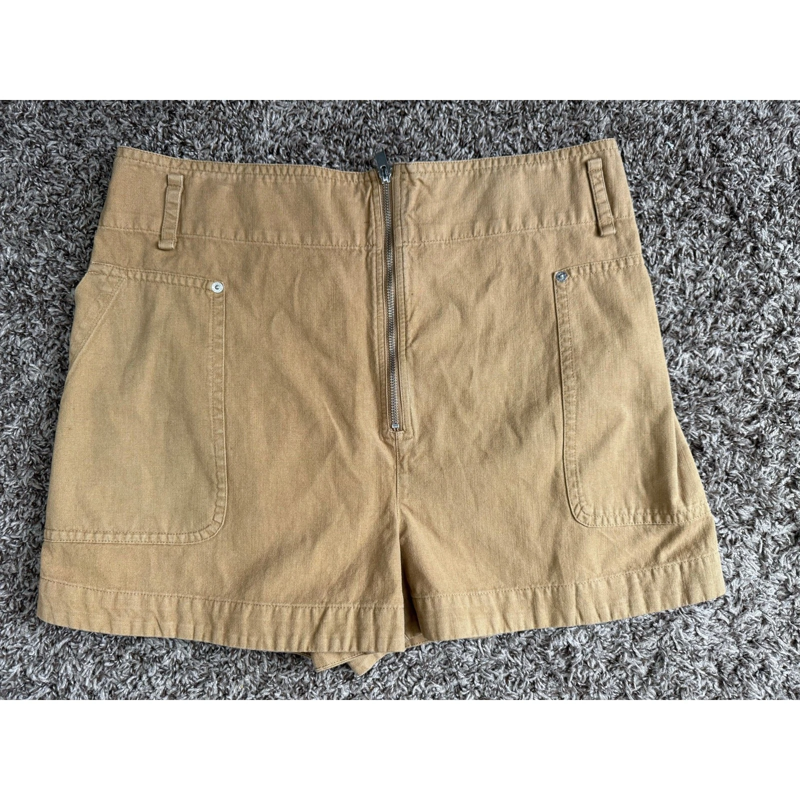 Isabel Marant Étoile Safa Women Shorts Size 38 Cotton Linen Tan Designer Camel