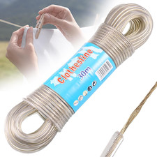 Fentar 30M Washing Line Rope, Heavy Duty Clothes Line Steel Core, Strong String