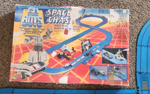 VINTAGE RARE LJN TONKA GO BOTS GOBOTS SPACE CHASE ELECTRIC SLOT RACING UNTESTED - Picture 3 of 11