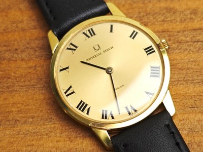 Rare! Universal Geneve TURLER 542101/15 Gold Roman Dial Manual