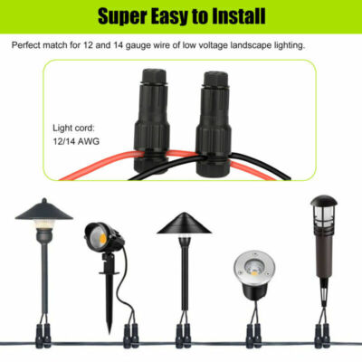 40-Pack Low Voltage Wire Connectors For Landscape Lights – Fits 12-16 Gauge Wire