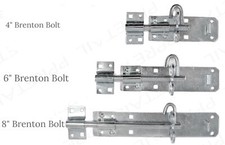4/6/8inch Galvanised Brenton Slip Bolt +Fiting Zinc Plated Garden Gate Shed Lock