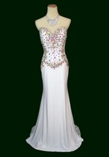 NEW Alyce Prom 500 Strapless Mermaid Long Prom Formal White Dress Size 10 Nwt