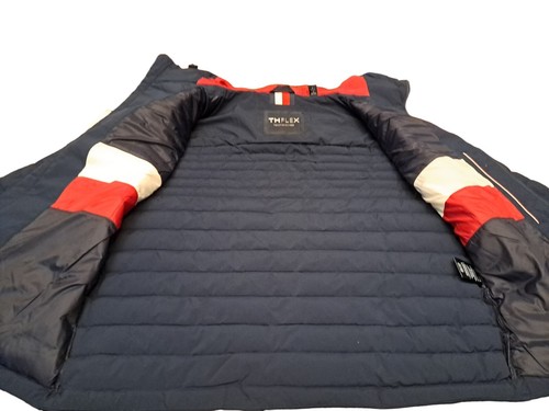Tommy Hilfiger Hooded Jacket Mens Blue Quilted Lightweight Insulated TH Flex - Picture 6 of 13