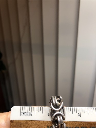 24. Vintage Sterling Silber 925 Grob Byzantinisch Dicke Kette Halskette 16", 125,5 g - Bild 11 von 18