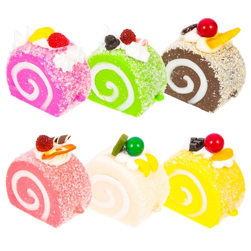 6PCS Simulierte Schweizer Rollen lebensee Kuchenmodelle dekorative kleine