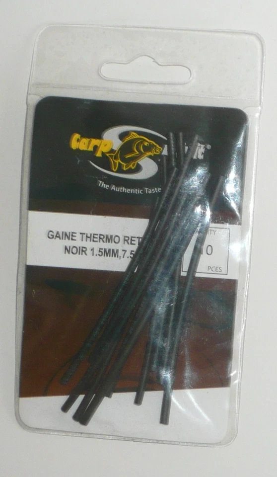 Gaine thermo rétractable noir Carp Spirit 1.5mm 7.5cm par 10