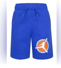 New JORDAN Boys Jumpman Flight Most Valuable Player Fleece Blue Logo Shorts 4