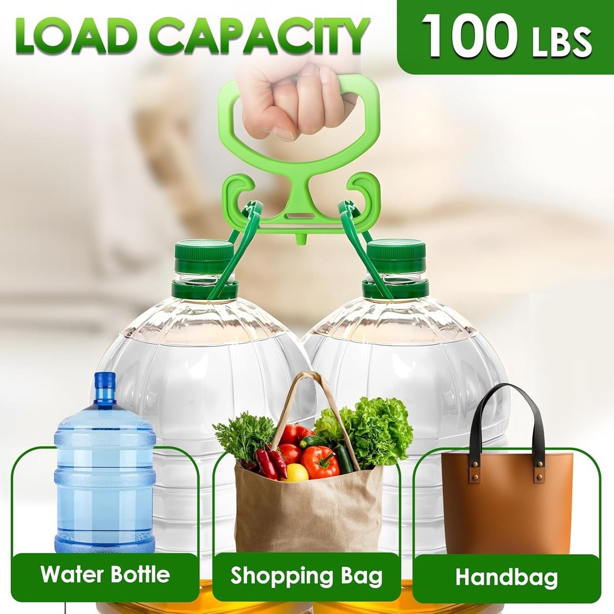 Produktbild von Shopping Bag Carrier Handle | Edelstahl Hält 23 Kg Gewicht Schwere