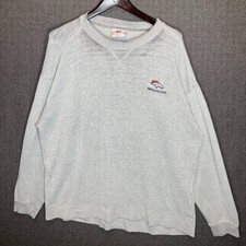 NFL Denver Broncos Sweatshirt Men's XL Gray Striped Embroidered Casual Sport