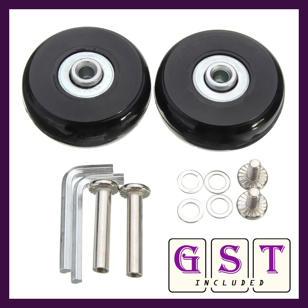 1Pair 50mm Luggage Suitcase Replacement Wheels Axles Wrench Repair