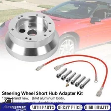 5&6 Hole Steering Wheel Polished Short Hub Adapter Kit NEW For Ididit GM Chevy Y
