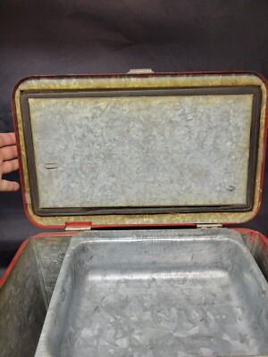 Vintage Budweiser Red Metal Cooler With Tray | eBay