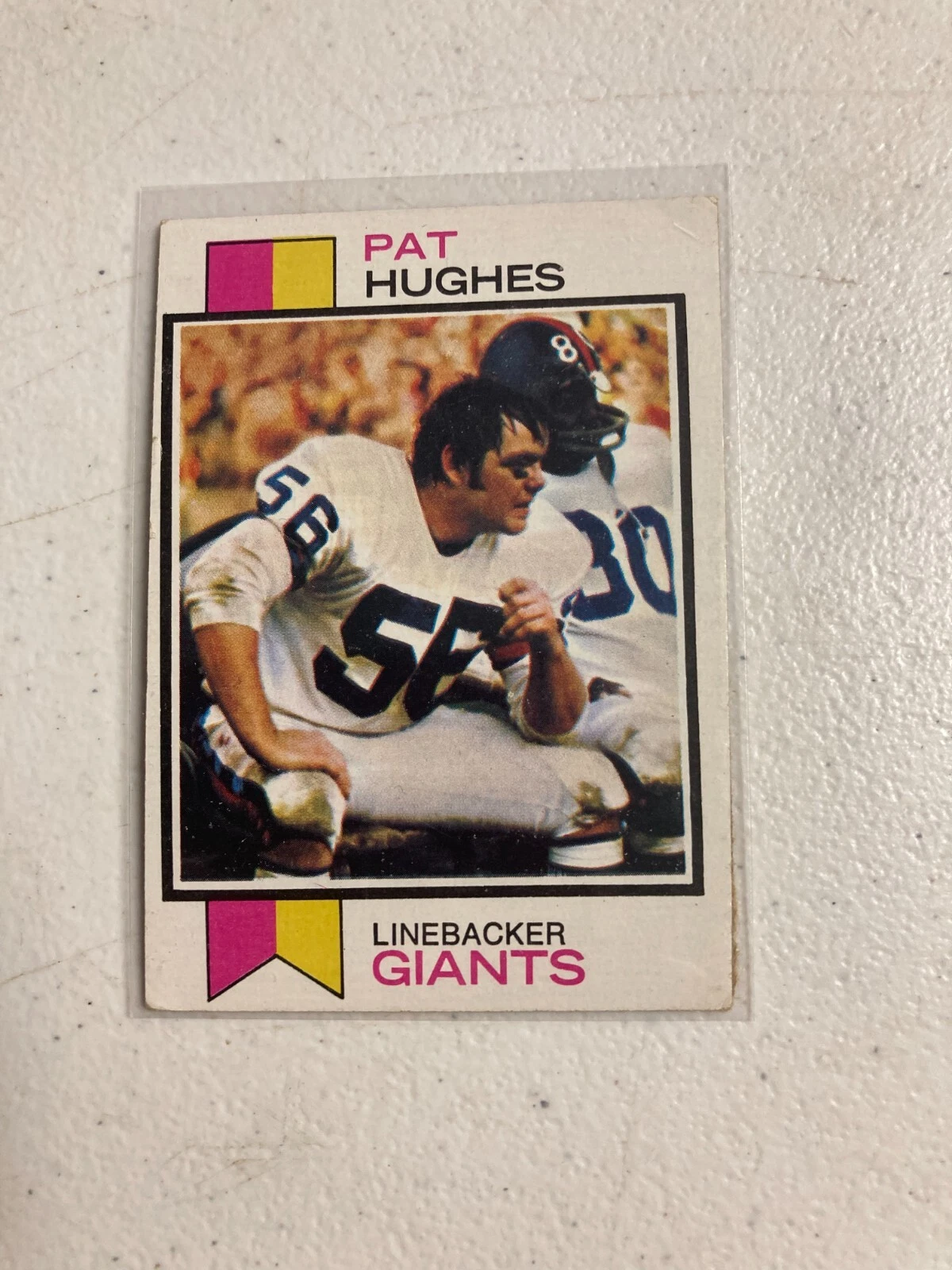 1973 Topps Football #201 pat hughes new york giants