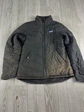 Patagonia Youth Reversible Black Jacket Insulated puffer faded fleece is clean