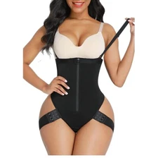 Butt Lifter Tummy Control Thong Corset Front Hooks Shapewear w/Detachable Straps