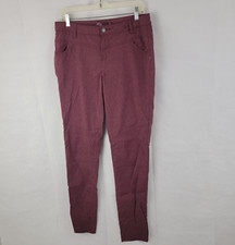 PRANA Womens Pants Sz 10 Burgundy TASHIA Hiking Outdoor Tapered Leg Stretch
