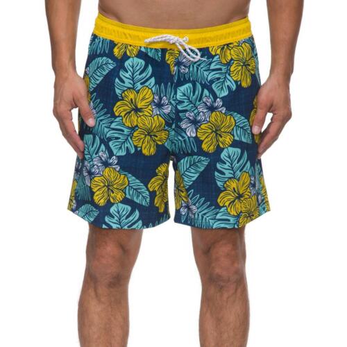 Reef Mens Blue Floral Print Pockets Swim Swim Trunks XL BHFO 8373
