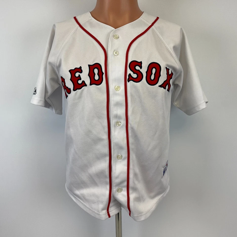 Majestic Curt Schilling Boston Red Sox Home Jersey MLB Béisbol Talla L Juvenil Foto 3 de 4