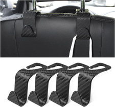 Car Back Seat Headrest Hooks, 4 Pack Carbon Fiber Stylish