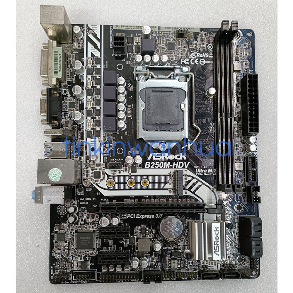 ★送料込 ASRockB250M-HDV 16GBRAM CPU 電源 グラボ For Asrock B250M-HDV Motherboard LGA 1151 DVI+VGA+Micro ATX | eBay