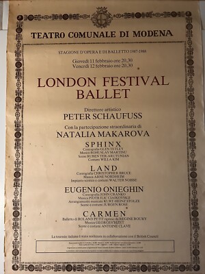 Gemeinschaftstheater von Modena Original Plakat Oper und Ballett Saison 1987-1988