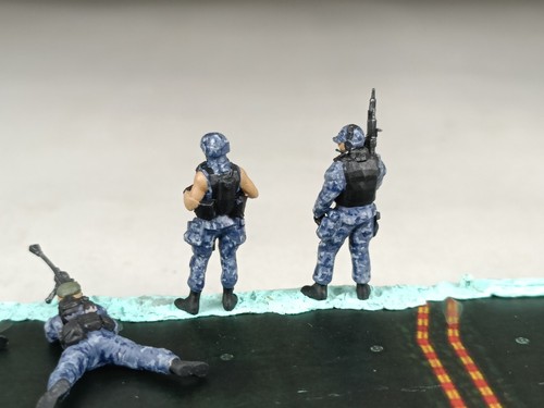 Modelo de 4 figuras de tirador del equipo de francotiradores de la Marina de los Estados Unidos construido y pintado 1/72 - Imagen 7 de 10