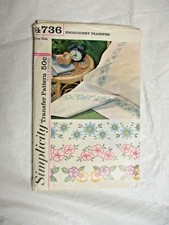 Vintage Simplicity Pattern - Embroidery Transfer 4736 - Floral Patterns