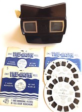 VINTAGE SAWYER'S VIEWMASTER MODEL E VIEWER 3 DISNEY REELS PLUS LASSIE TIMMY