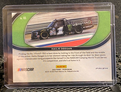 🔥 Hailie Deegan 2022 Prizm Racing RIDES Red/White/Blue Hyper Card # - 65🔥 - Picture 2 of 2