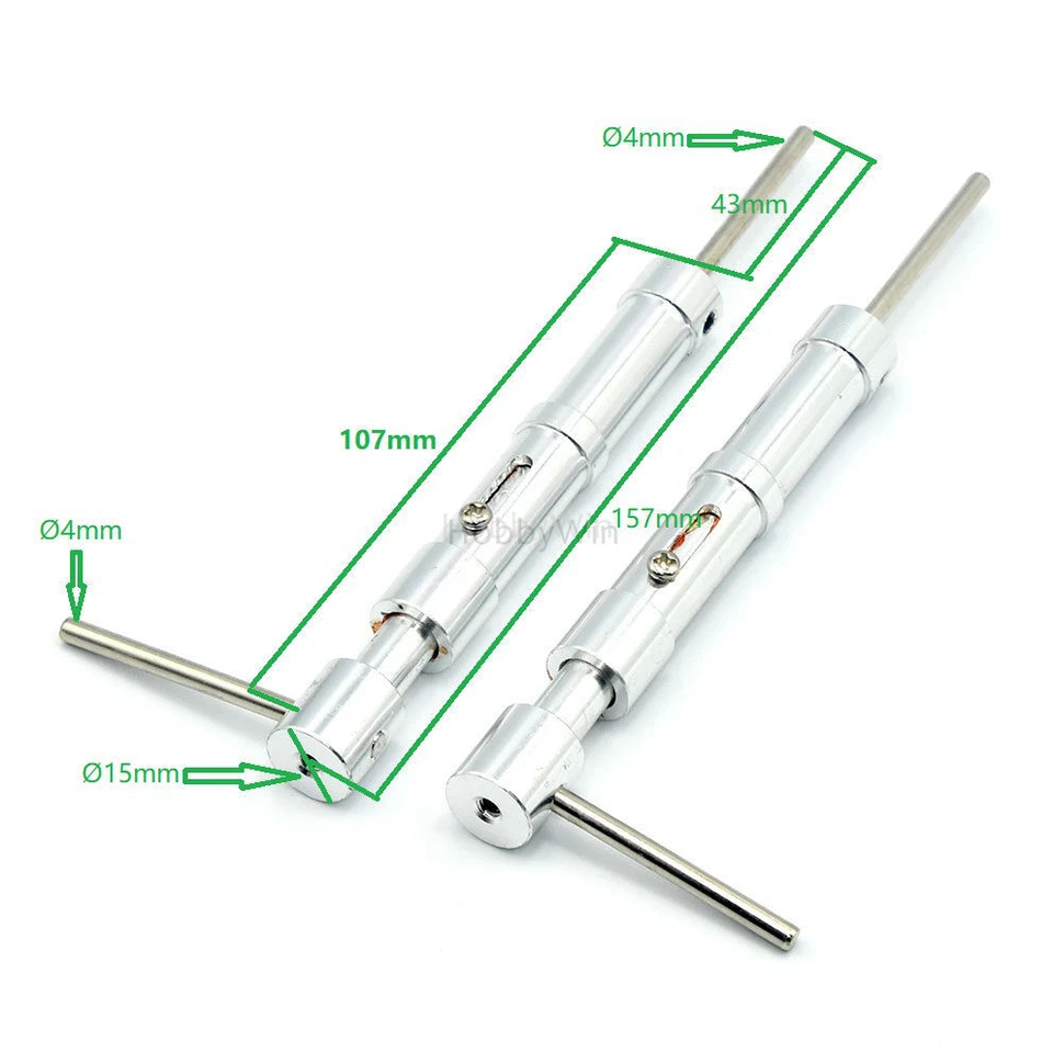 Anti-Vibration Aluminum Landing Gear D4x15xL157mm for RC Model Airplane Warbird - Image 2 of 4