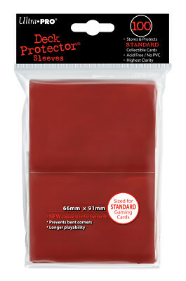 Ultra Pro - Deck Protector Sleeves - rot (100 Stück) Standard Größe