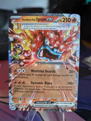 Carte Pokémon Ogerpon Ex Hearthflame Mask – Double Rare – Écarlate Et Violet