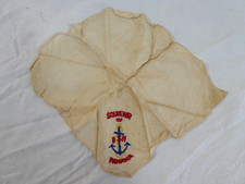 Antique USN Souvenir Of United States Navy Panama Cloth Handkerchief Anchor Vtg