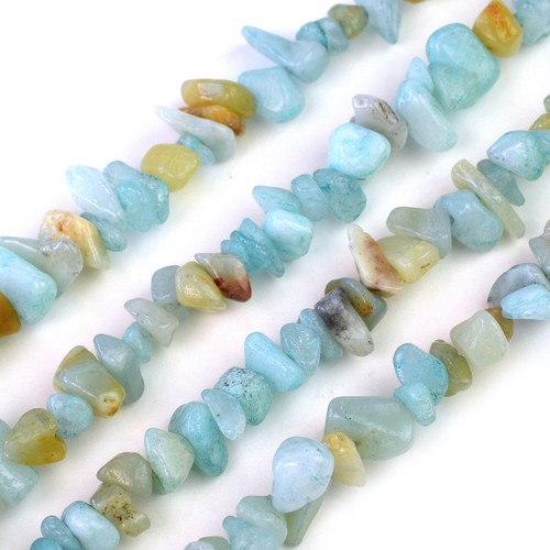 Natural Amazonite Chip Beads 32” Strand 58mm Jewelry Making Bulk Loose