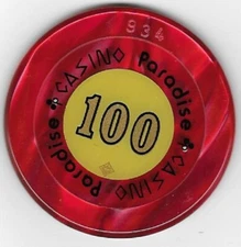 Casino Paradise $100.00 Casino Chip Jeton Nairobi Kenya