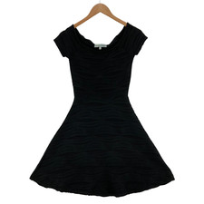 Almost Famous Little Black Dress Medium Women's Cap Sleeve Fit & Flare