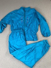 Vintage Bolo Spirit Track Suit Womens large Windbreaker Ladies 80s blue jacket