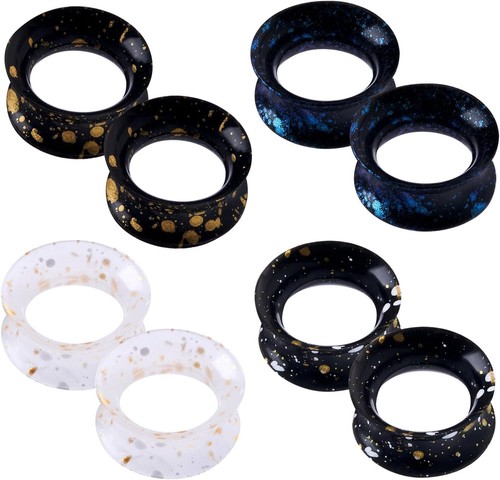 8pcs Soft Flexible Silicone Ear Tunnels Gauges Body Piercing Ear Gauges 2g-5/8''