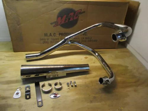 NEW HONDA CX500 ALL MODELS 2 INTO 1 EXHAUST PIPE SYSTEM MEGAPHONE MAC 001-1903